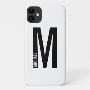 Modern Personalised Bold Monogram and Name iPhone 11 Case