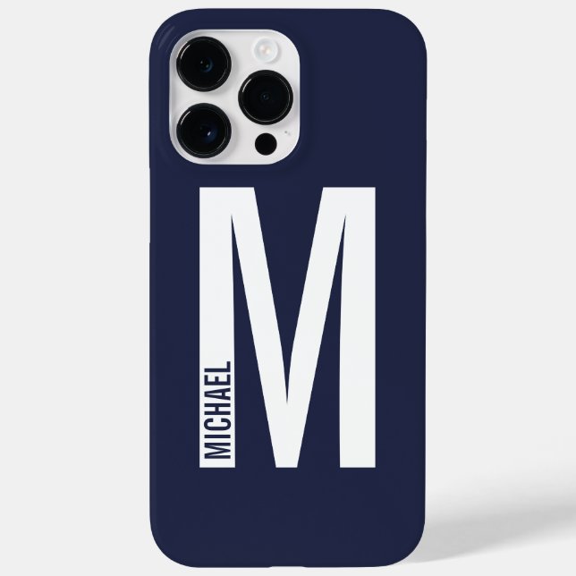 Modern Personalised Bold Monogram and Name Case-Mate iPhone Case (Back)