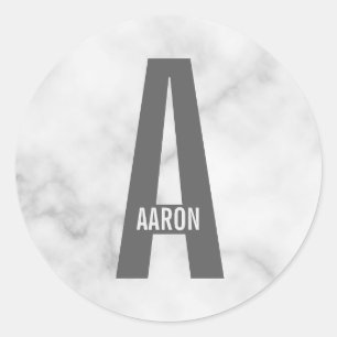 Modern Personalised Bold Monogram and Name Classic Round Sticker