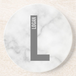Modern Personalised Bold Monogram and Name Coaster