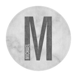 Modern Personalised Bold Monogram and Name Cutting Board