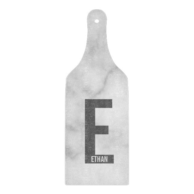 Modern Personalised Bold Monogram and Name Cutting Board (Front)