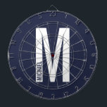 Modern Personalised Bold Monogram and Name Dartboard<br><div class="desc">Modern Monogram Design featuring personalised monogram letter "M" and name in modern bold sans serif font style.

Perfect gift for him,  father's day gift and more.</div>