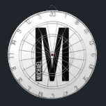 Modern Personalised Bold Monogram and Name Dartboard<br><div class="desc">Modern Monogram Design featuring personalised monogram letter "M" and name in modern bold sans serif font style.

Perfect gift for him,  father's day gift and more.</div>