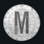 Modern Personalised Bold Monogram and Name Dartboard<br><div class="desc">Modern Monogram Design featuring personalised monogram letter "M" and name in modern bold sans serif font style.

Perfect gift for him,  father's day gift and more.</div>