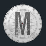 Modern Personalised Bold Monogram and Name Dartboard<br><div class="desc">Modern Monogram Design featuring personalised monogram letter "M" and name in modern bold sans serif font style.
Perfect gift for him, father's day gift and more.</div>