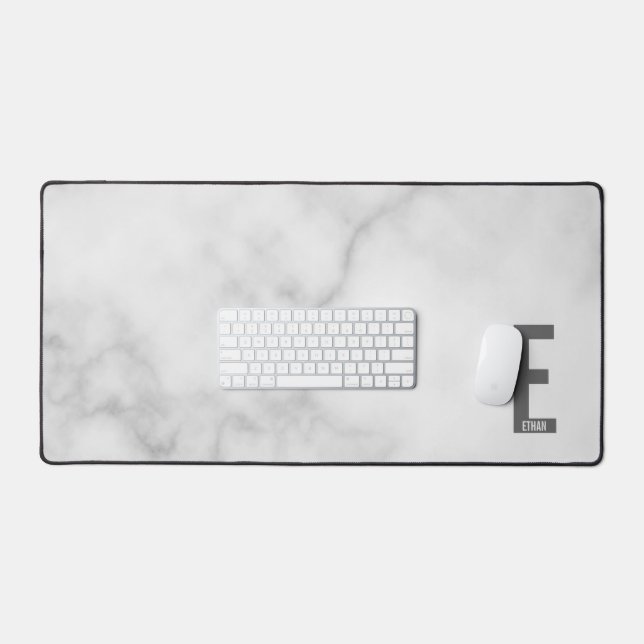 Modern Personalised Bold Monogram and Name Desk Mat (Keyboard & Mouse)
