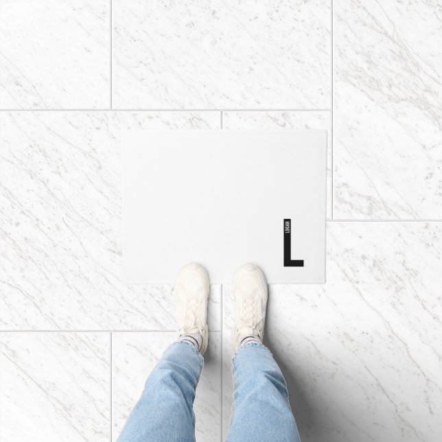 Modern Personalised Bold Monogram and Name Doormat (Indoor)