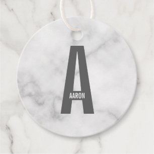 Modern Personalised Bold Monogram and Name Favour Tags