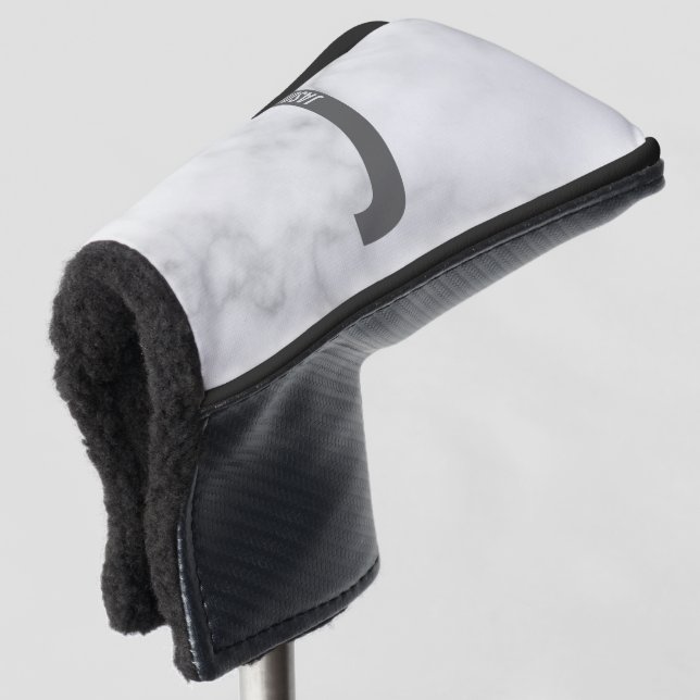 Modern Personalised Bold Monogram and Name Golf Head Cover (3/4 Front)
