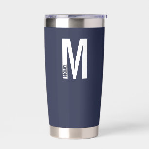 Modern Personalised Bold Monogram and Name Insulated Tumbler