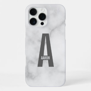 Modern Personalised Bold Monogram and Name iPhone 16 Pro Max Case