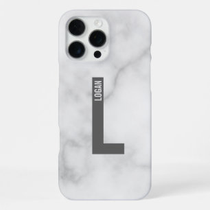 Modern Personalised Bold Monogram and Name iPhone 16 Pro Max Case