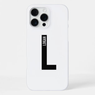 Modern Personalised Bold Monogram and Name iPhone 16 Pro Max Case