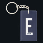 Modern Personalised Bold Monogram and Name Key Ring<br><div class="desc">Modern Monogram Design featuring personalised monogram letter "E" and name in modern bold sans serif font style.

Perfect gift for him,  father's day gift,  groomsman gift and more.</div>