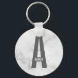 Modern Personalised Bold Monogram and Name Key Ring<br><div class="desc">Modern Monogram Design featuring personalised monogram letter "A" and name in modern bold sans serif font style.

Perfect gift for him,  father's day gift,  groomsman gift and more.</div>