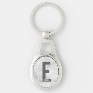 Modern Personalised Bold Monogram and Name Key Ring