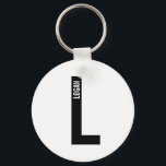 Modern Personalised Bold Monogram and Name Key Ring<br><div class="desc">Modern Monogram Design featuring personalised monogram letter "L" and name in modern bold sans serif font style.

Perfect gift for him,  father's day gift,  groomsman gift and more.</div>