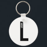 Modern Personalised Bold Monogram and Name Key Ring<br><div class="desc">Modern Monogram Design featuring personalised monogram letter "L" and name in modern bold sans serif font style.

Perfect gift for him,  father's day gift,  groomsman gift and more.</div>