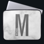 Modern Personalised Bold Monogram and Name Laptop Sleeve<br><div class="desc">Modern Monogram Design featuring personalised monogram letter "M" and name in modern bold sans serif font style.

Perfect gift for him,  father's day gift and more.</div>