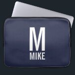 Modern Personalised Bold Monogram and Name Laptop Sleeve<br><div class="desc">Black and White Modern Monogram Design featuring personalised monogram and name in modern bold sans serif font style.

Perfect gift for dad,  husband,  boyfriend and more.</div>