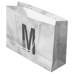 Modern Personalised Bold Monogram and Name Large Gift Bag
