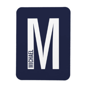 Modern Personalised Bold Monogram and Name Magnet