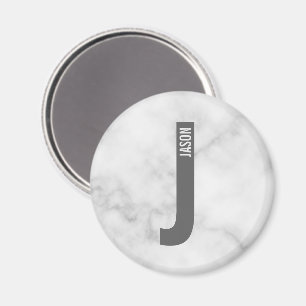 Modern Personalised Bold Monogram and Name Magnet
