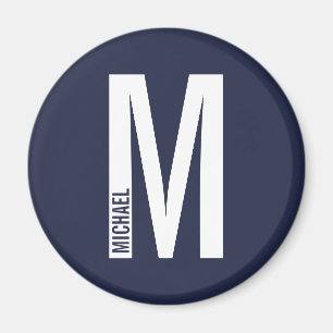 Modern Personalised Bold Monogram and Name Magnet