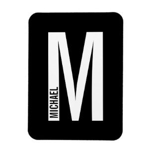 Modern Personalised Bold Monogram and Name Magnet