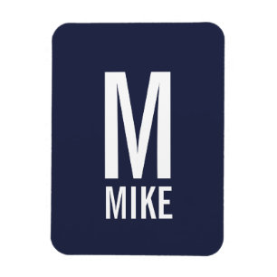 Modern Personalised Bold Monogram and Name Magnet