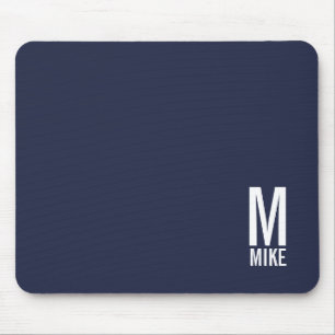 Modern Personalised Bold Monogram and Name Mouse Mat