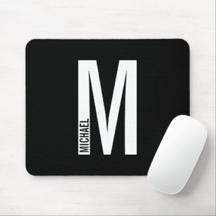 Modern Personalised Bold Monogram and Name Mouse Mat