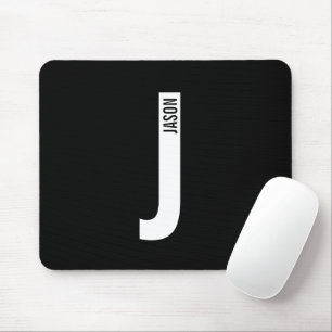 Modern Personalised Bold Monogram and Name Mouse Mat