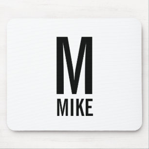 Modern Personalised Bold Monogram and Name Mouse Mat