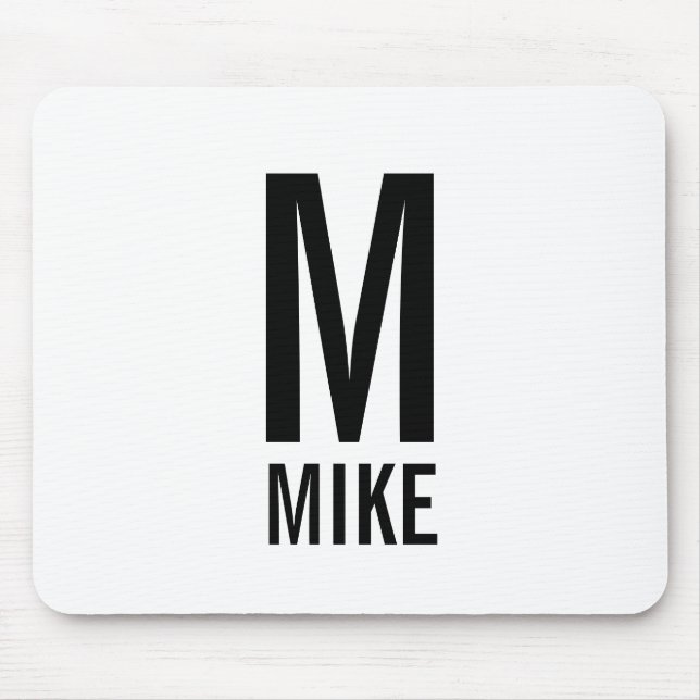 Modern Personalised Bold Monogram and Name Mouse Mat (Front)