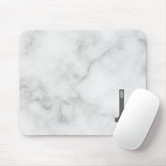 Modern Personalised Bold Monogram and Name Mouse Mat (With Mouse)