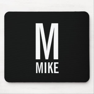 Modern Personalised Bold Monogram and Name Mouse Mat