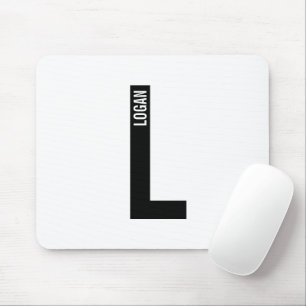 Modern Personalised Bold Monogram and Name Mouse Mat