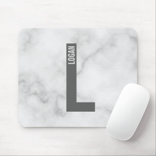Modern Personalised Bold Monogram and Name Mouse Mat
