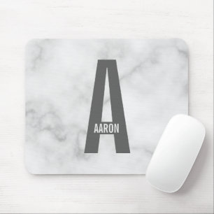 Modern Personalised Bold Monogram and Name Mouse Mat