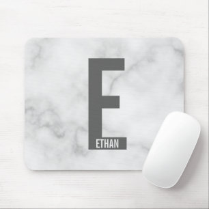 Modern Personalised Bold Monogram and Name Mouse Mat