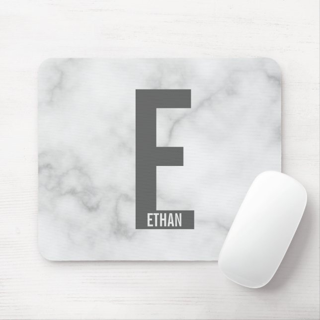 Modern Personalised Bold Monogram and Name Mouse Mat (With Mouse)
