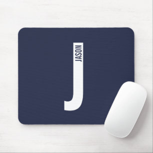 Modern Personalised Bold Monogram and Name Mouse Mat