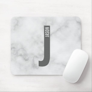 Modern Personalised Bold Monogram and Name Mouse Mat