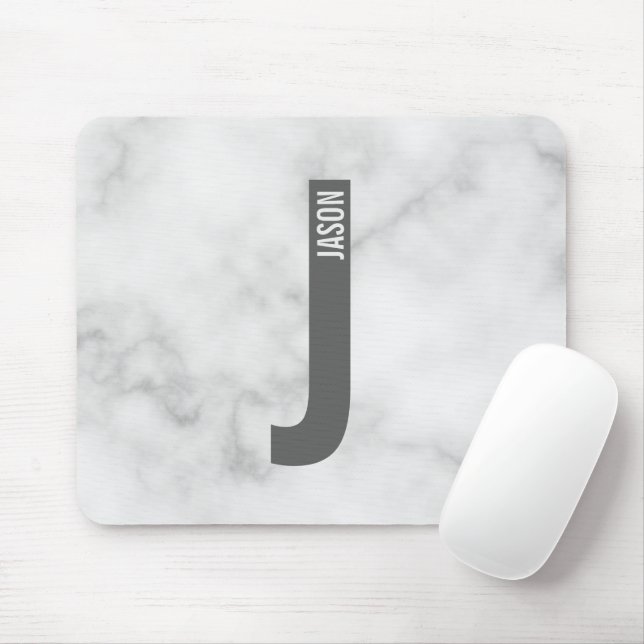 Modern Personalised Bold Monogram and Name Mouse Mat (With Mouse)
