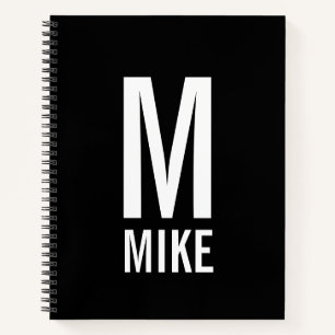 Modern Personalised Bold Monogram and Name Notebook