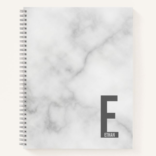 Modern Personalised Bold Monogram and Name Notebook (Front)