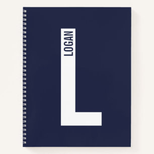 Modern Personalised Bold Monogram and Name Notebook