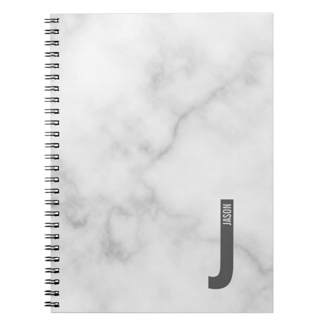 Modern Personalised Bold Monogram and Name Notebook (Front)